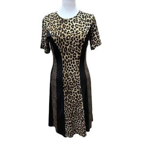 MICHAEL KORS animal leopard cheetah print beachy pleated slip dress small